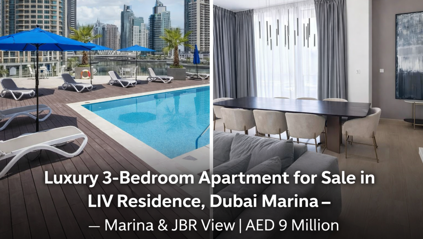 Luxury 3-Bedroom Apartment for Sale in LIV Residence, Dubai Marina – Marina & JBR View | AED 9 Million