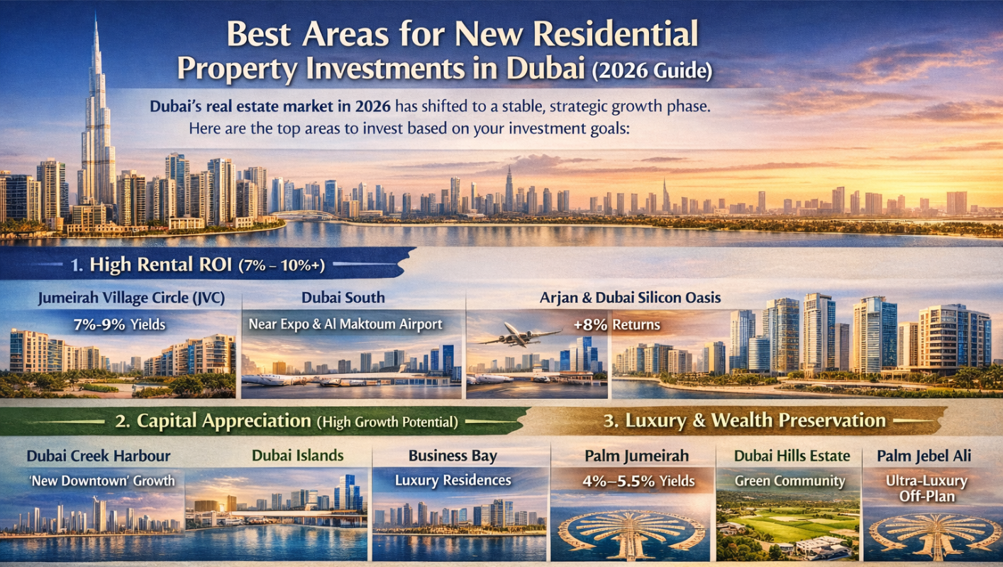 Best Areas for New Residential Property Investments in Dubai