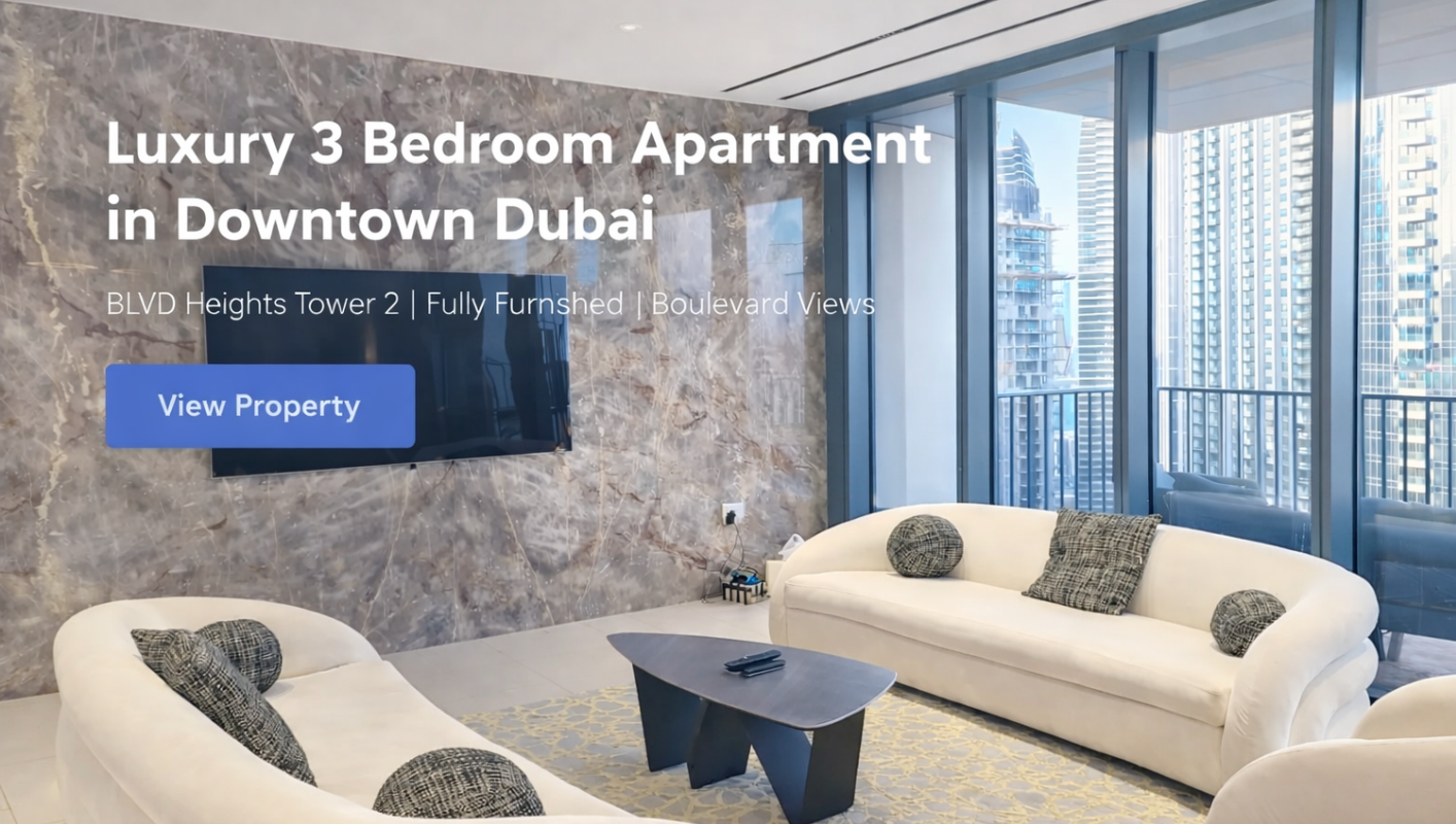 3BR Furnished Apartment for Rent in BLVD Heights Tower 2 | Downtown Dubai | Boulevard View