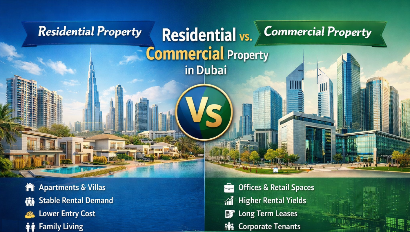 Residential vs Commercial Properties in Dubai: Choosing the Right Asset with DANF Group Real Estate