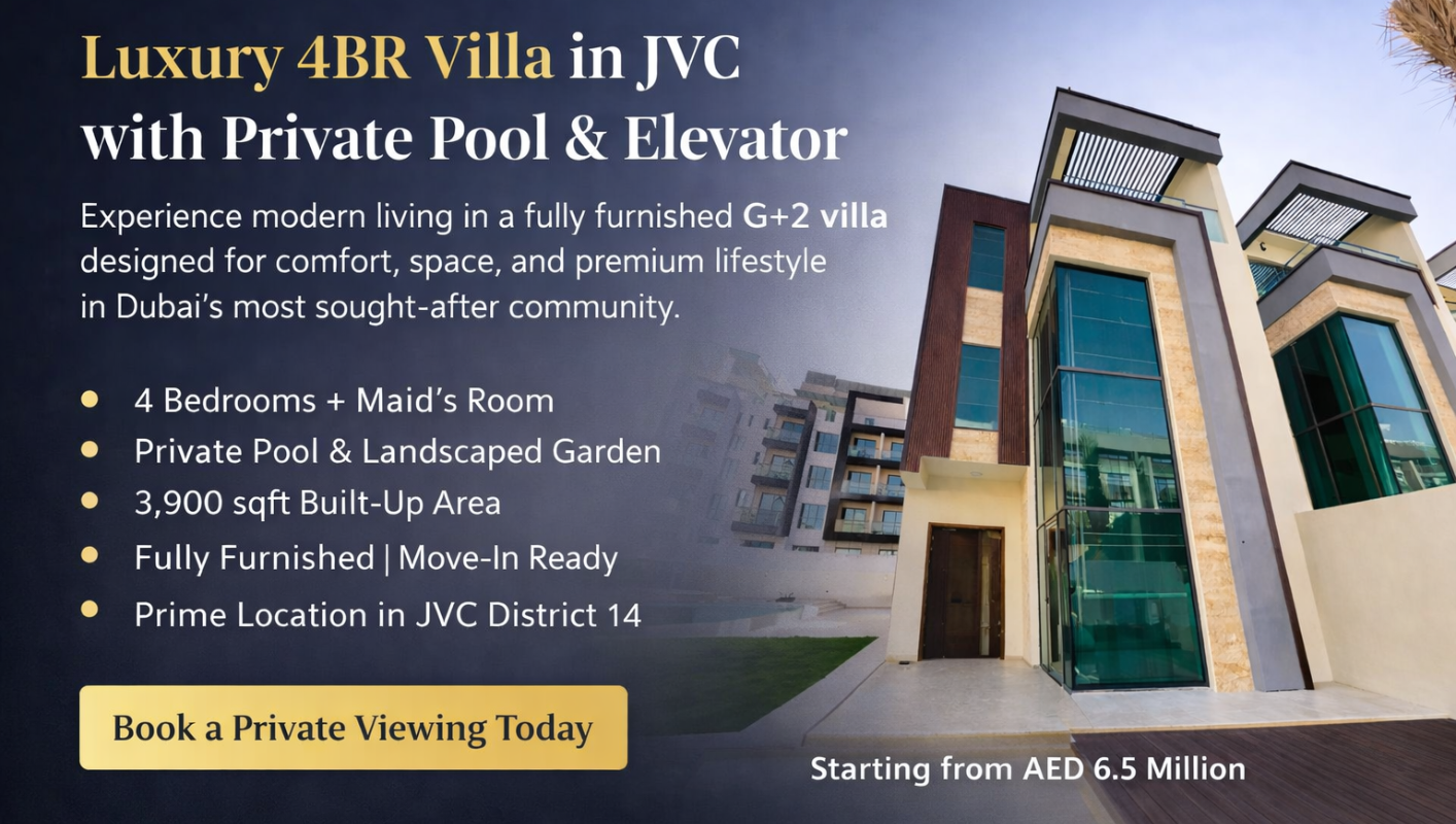 Luxury Villa for Sale in JVC District 14, Dubai | Fully Furnished G+2 Villa with Private Pool