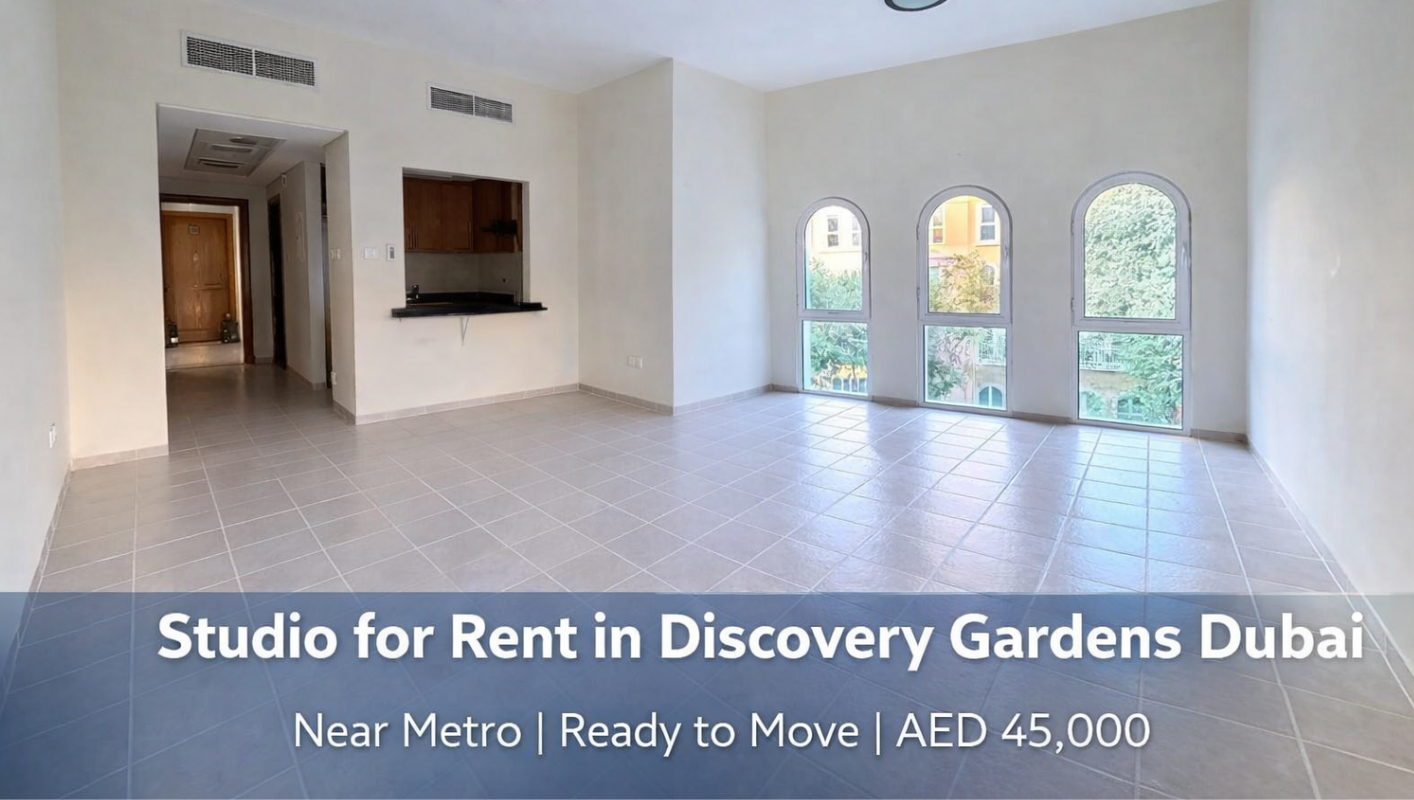 Studio Apartment for Rent in Discovery Gardens – Affordable Living Near Metro