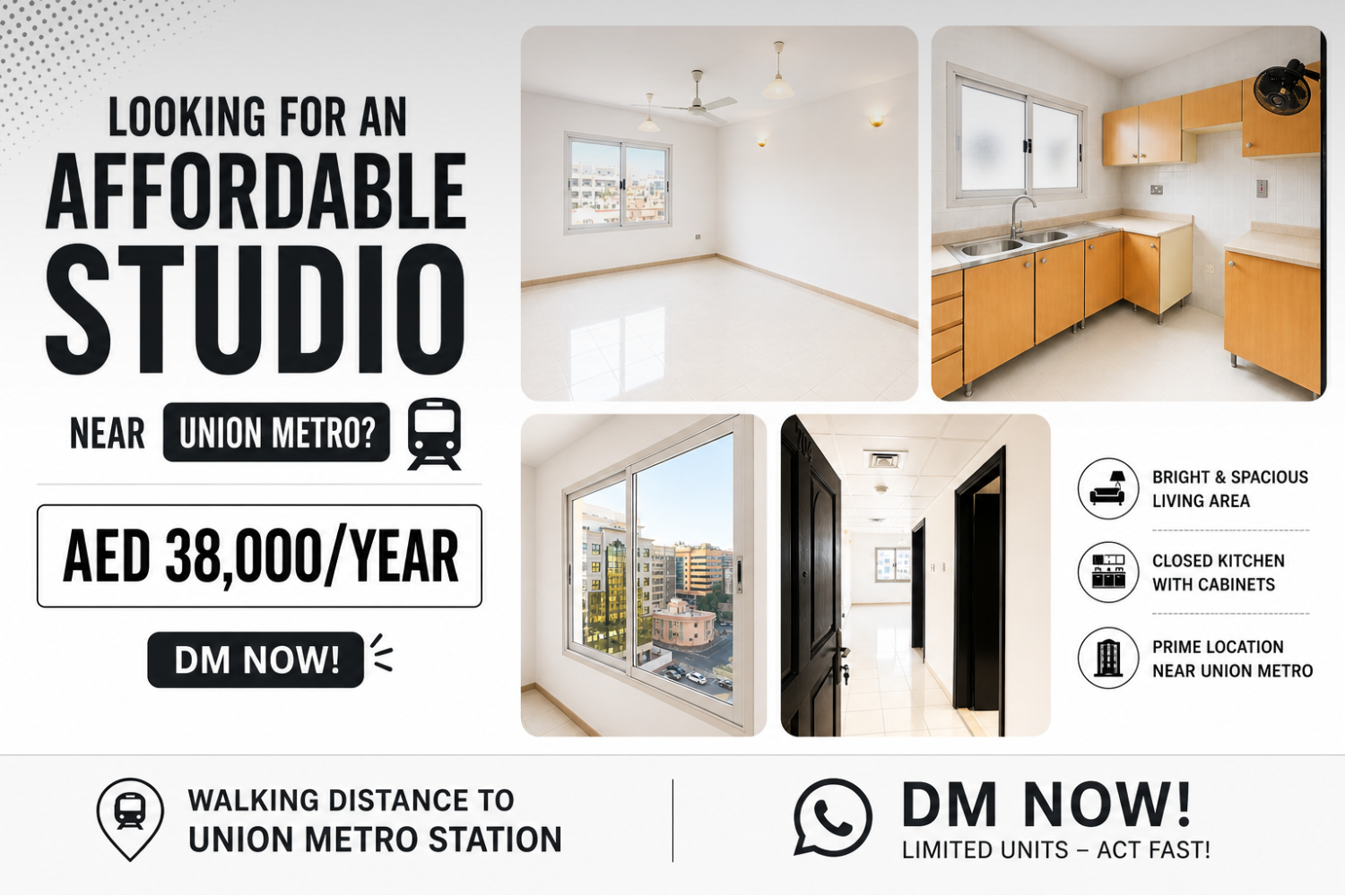 🏠 STUDIO FOR RENT | PINK BUILDING (RIQQA) | UNION METRO | AL RIGGA