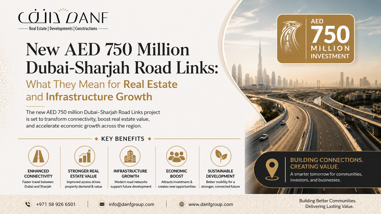 New AED 750 Million Dubai-Sharjah Road Links: What They Mean for Real Estate and Infrastructure Growth
