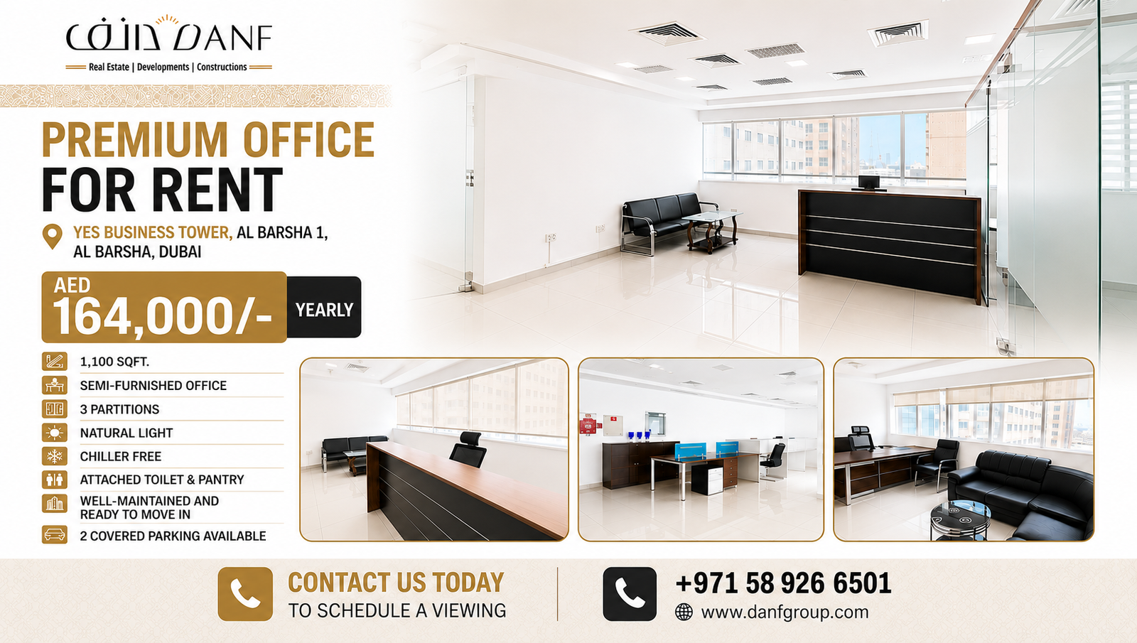 Office for rent in Al Barsha 1, Premium 1,100 SQFT Office for Rent in Yes Business Tower, Al Barsha 1