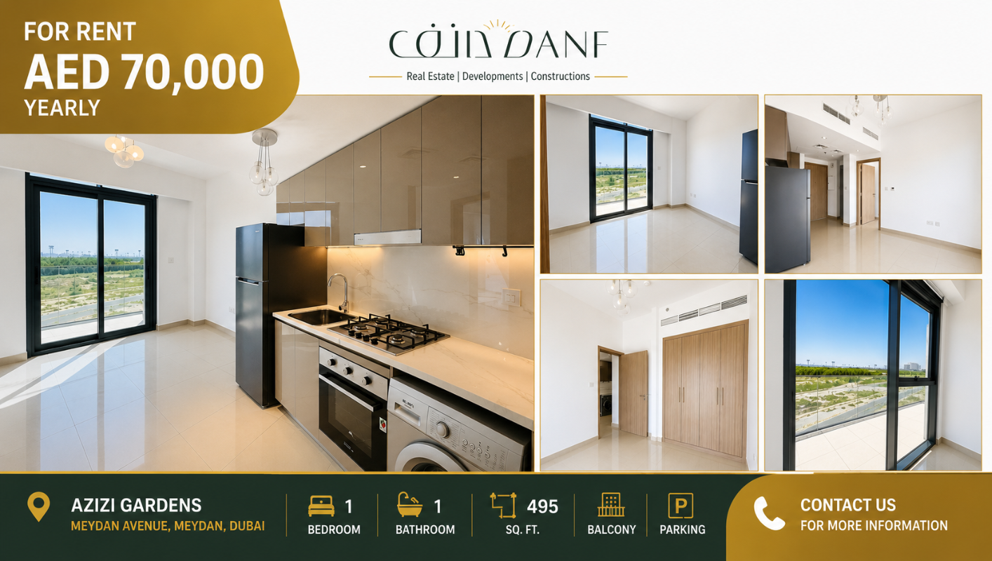 Looking for a 1BHK for Rent in Meydan? Your Modern Oasis at Azizi Gardens Awaits
