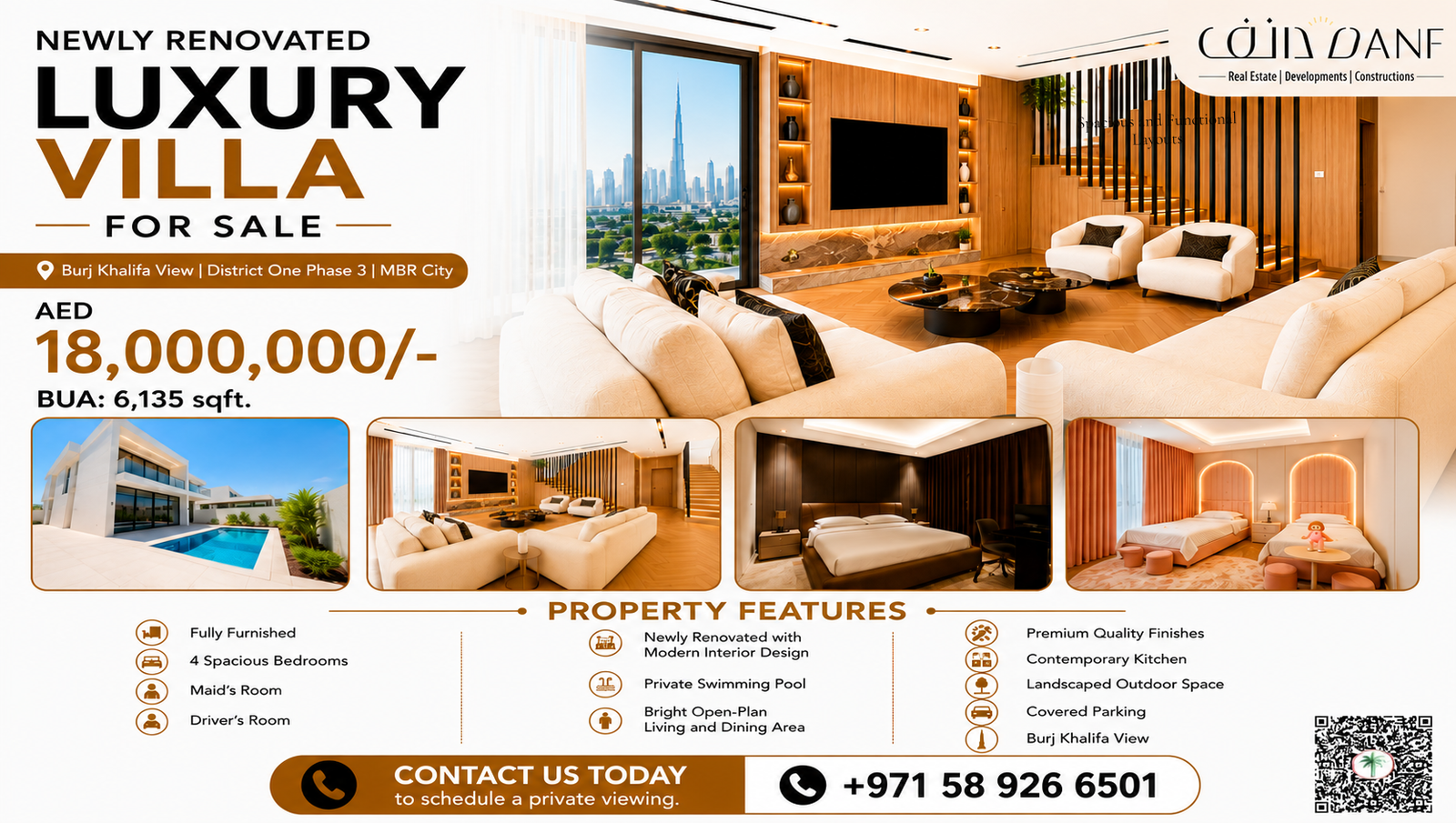Discover Luxury: Fully Furnished 4-Bedroom Villa For Sale in District One, MBR City