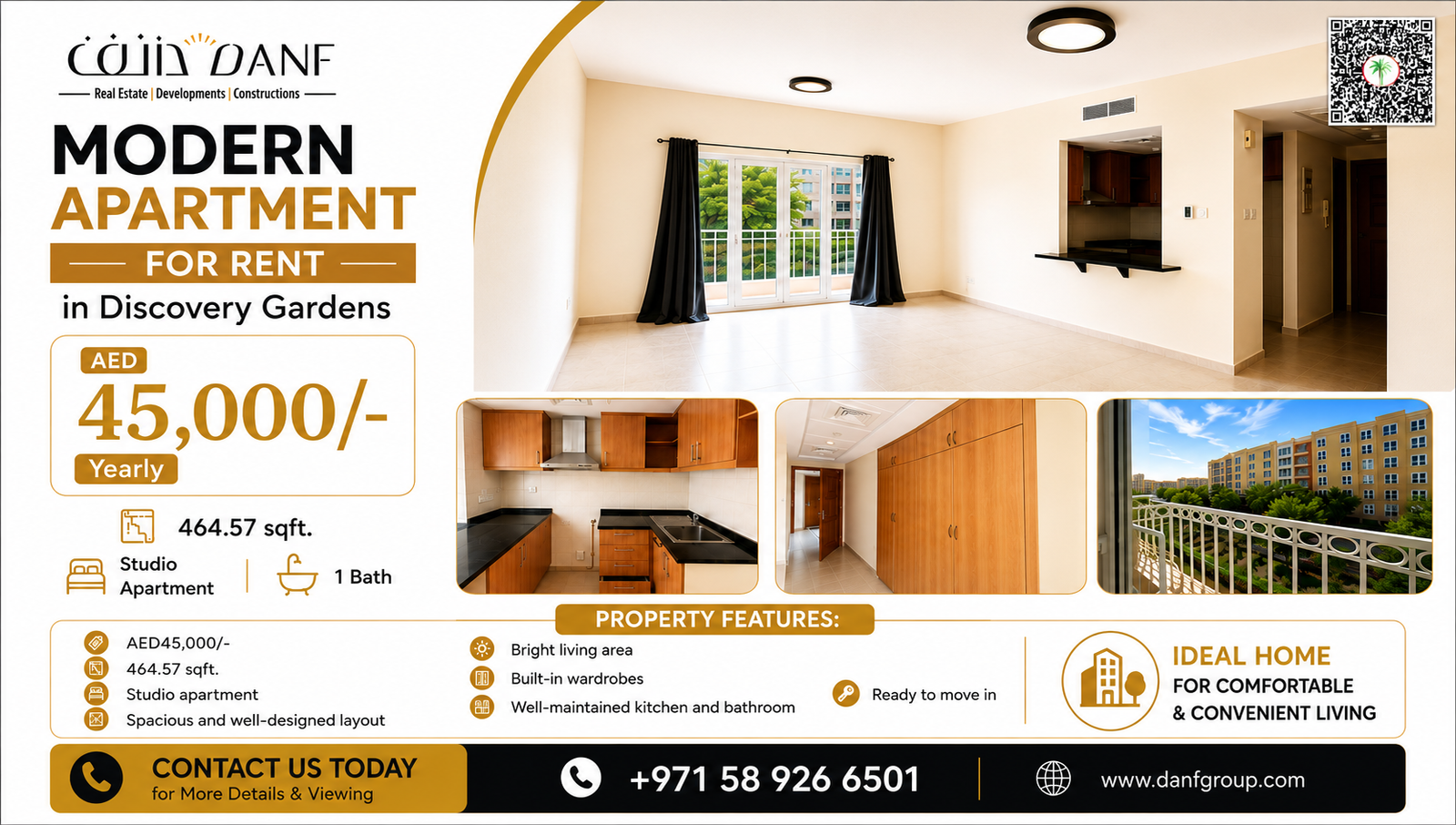 Studio for Rent in Discovery Gardens Starting at 45k Yearly 