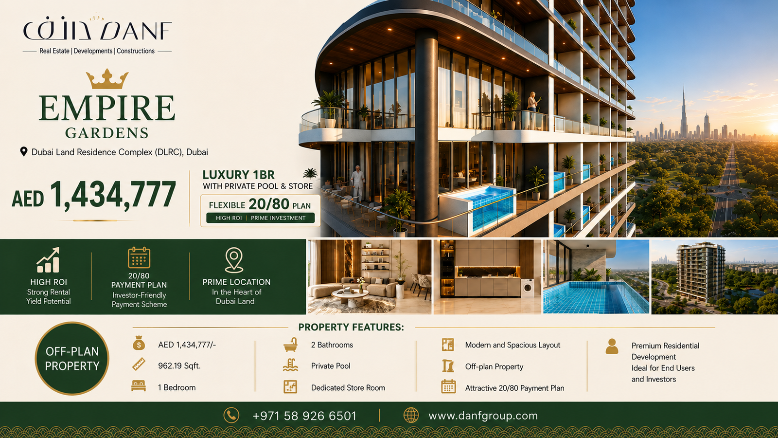 Empire Gardens Dubai: A Luxury 1BR Investment Opportunity in DLRC