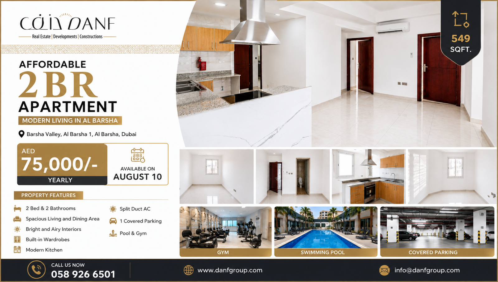 2 BHK for Rent in Al Barsha 1 – Modern 2 Bedroom Apartment with Pool & Gym